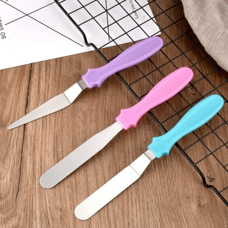 

3pc Small Cranked Angled Spatula Stainless Steel Butter Cake Cream Fondant tools
