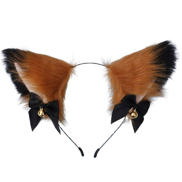 Diadema con orejas de gato peludas de felpa para Cosplay para niña, gorro con orejas bonitas, accesorio de disfraz