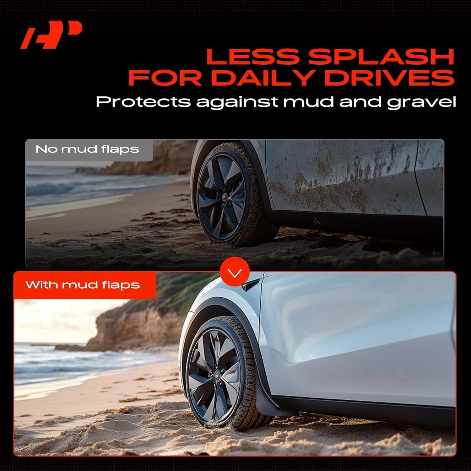 A-Premium Mud Flaps fits for Tesla New Model Y Juniper 2025 Accessories, No Drilling Required, Compatible with Model Y Juniper 2025 2026 Mudguards Thicker Version Guards, Front & Rear, (Set of 4)