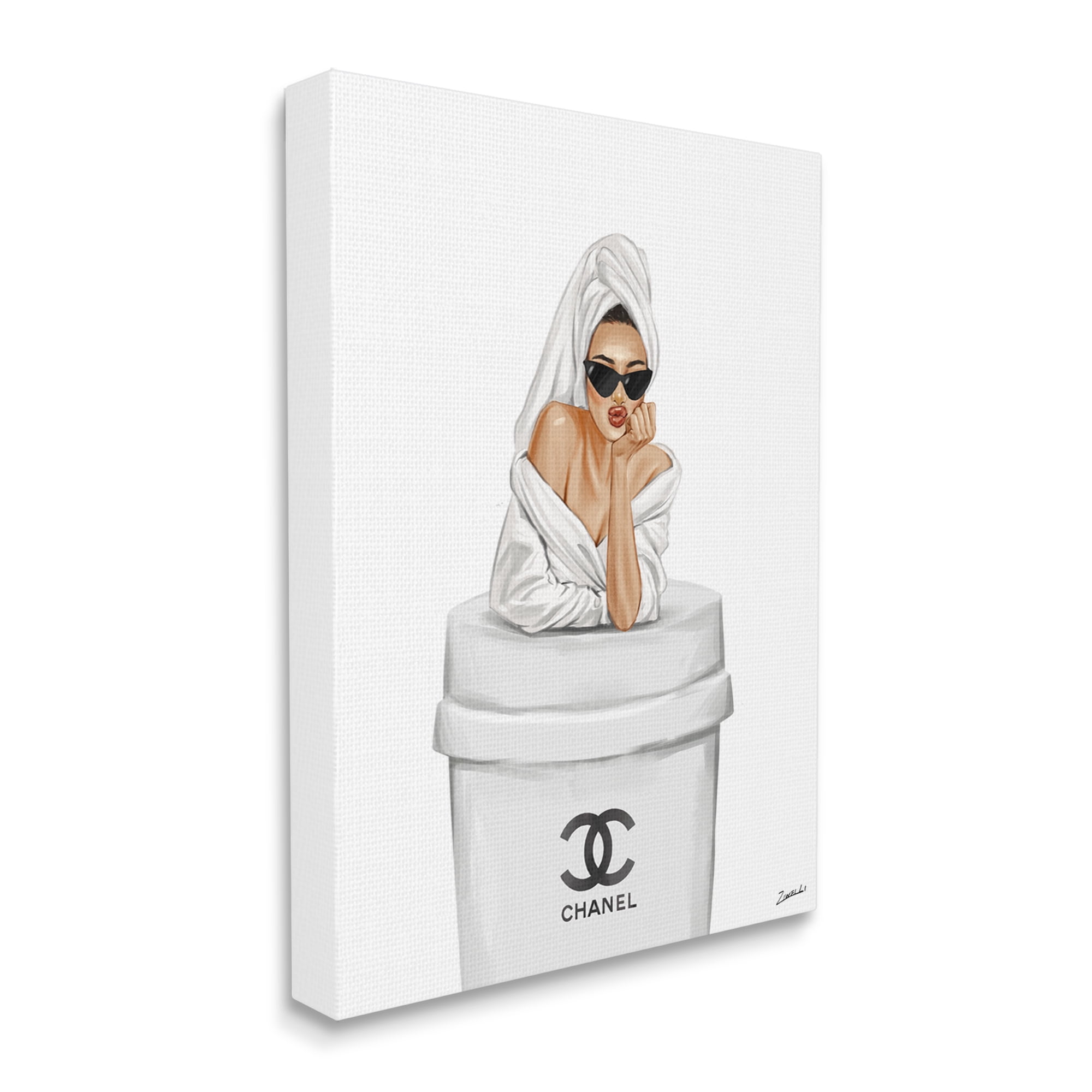 Stupell Industries Girl in Robe Morning Coffee Food & Beverage Painting Gallery Wrapped Canvas Print Wall Art, 24 x 30