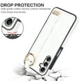 thumbnail image 3 of Allytechgroup Galaxy A14 5G Case with Keychain, Luxury Girly PU Leather Back Cover Bracket Stand Shockproof Bumper Drop Proof Phone Case Cover for Samsung Galaxy A14 5G, White, 3 of 8