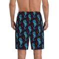 thumbnail image 2 of Balery Blue Seahorse Men's Cotton Knit Pajama Shorts Waistband & Pockets,Short Pajama Pants-4X-Large, 2 of 8