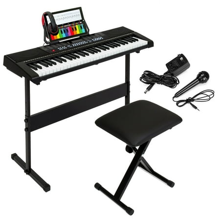 Best Choice Products 61-Key Beginners Electronic Keyboard Piano Set w/ LED Screen, Recorder, 3 Teaching Modes, H-Stand, Stool, Headphones, (Best Casio Piano For Beginners)