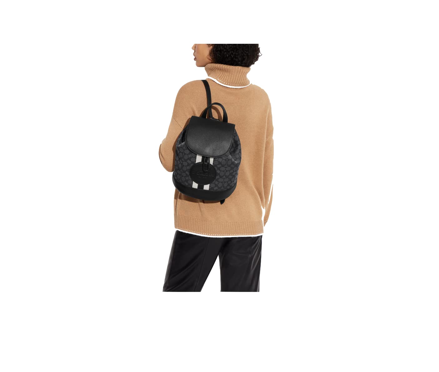 Coach Dempsey Black Smoke Signature Jacquard Canvas Patch 