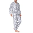 thumbnail image 6 of Salouo World Travel2 Print Button-Front Long Sleeve Pajama Set for Men, Soft 2Pjs Men's Long Sleeve Sleepwear -X-Large, 6 of 7
