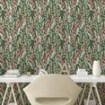 thumbnail image 2 of Ambesonne Jungle Leaves Peel & Stick Wallpaper for Home, Tropical Forest Leaf, 13"x72", Pastel Pink Mint Green, 2 of 5