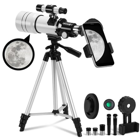 SUNOYAR Telescope  70mm Telescopes for Adults & Kids  300mm Refractor Telescope (15X-150X) with Adjustable Tripod for Astronomy Beginners  Gift for Kids