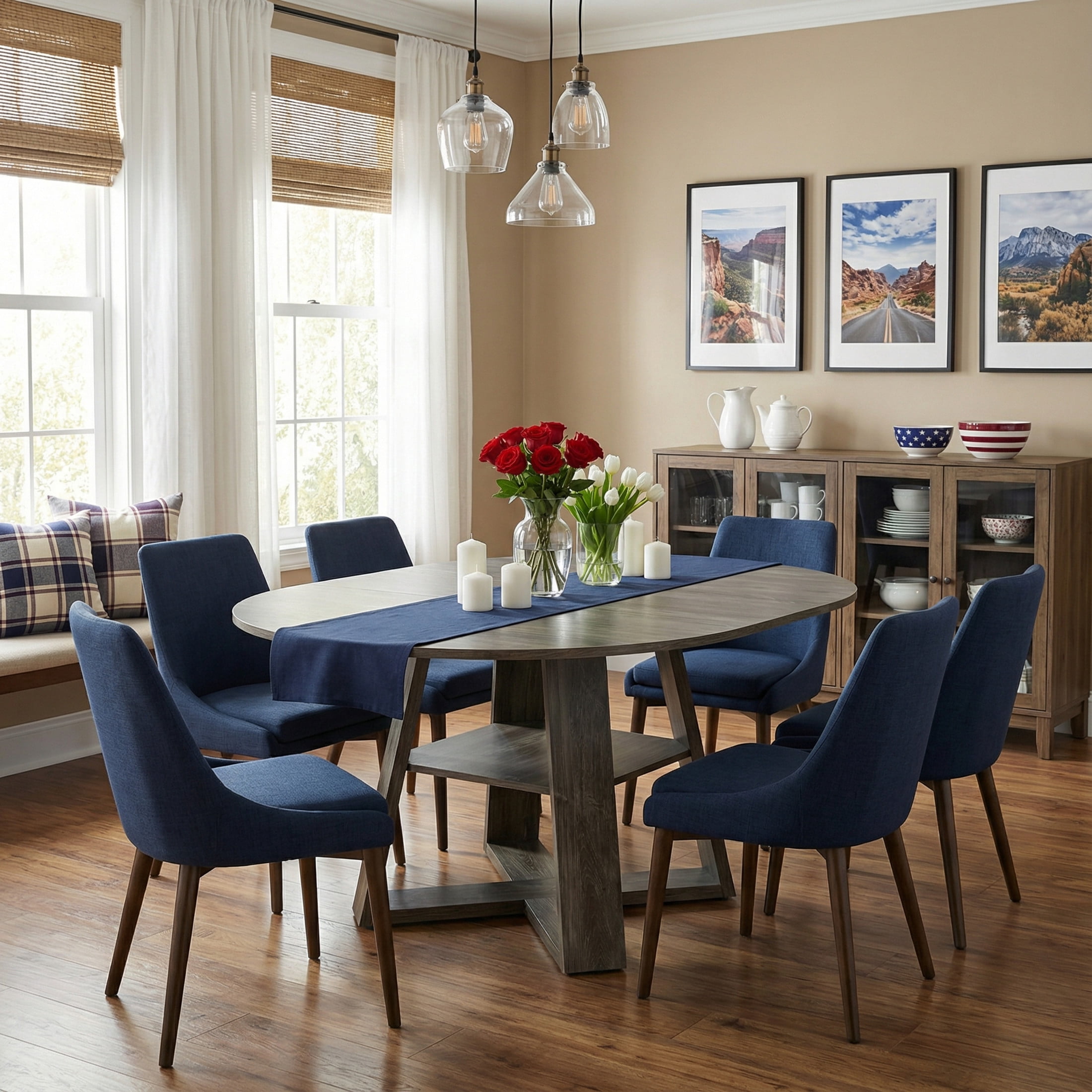 Noble House 43.3 - 59 Inch Extendable Round Dining Table with Storage Shelf, Natural