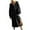 Womens Fall Trendy Dress Black, variant on Maxi Dress for Women with Hood,Quarter Zip Up Lightweight Athletic Dress,Drop Shoulder V-Neck Long Sleeve Breathable Split Sweatshirt