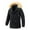 1#Black, variant on Men's Fleece Lined Parka Jacket Zip Up Button Warm Winter Coat Thicken Thermal Faux Furs Hooded Jackets Windproof Coats
