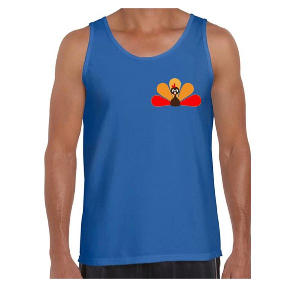 Awkward Styles Thanksgiving T-Shirt Turkey Tank Tops for Men Pocket Print