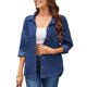thumbnail image 1 of Camisa Vaquera para Mujer, Chaqueta, Camisa Vaquera Informal de Larga, Conjuntos de Otoño Azul Oscuro S, 1 of 9
