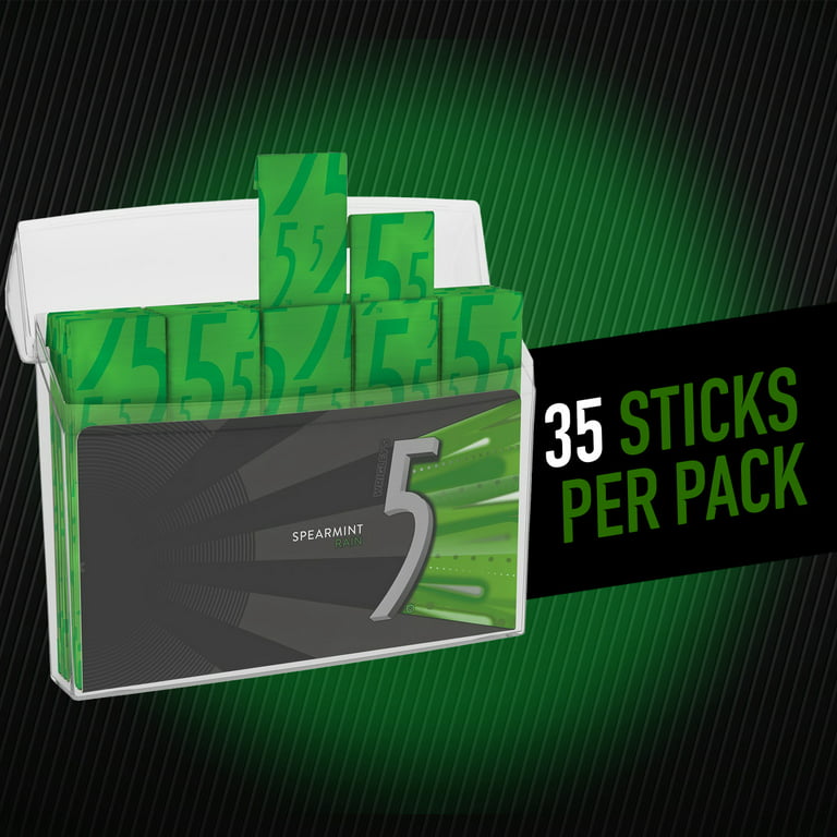 5 Gum Spearmint Rain Sugar Free Gum, 35-Stick Pack