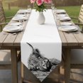 thumbnail image 6 of Yak Print Table Runner Linen Burlap Table Runner 60 Inches Long Farmhouse Modern Textured Wooden Grey Dresser Scarves for Kitchen Island Coffee Dining Room Party Wedding Holiday Decoration 13"x60", 6 of 8