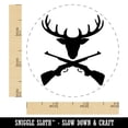 thumbnail image 2 of Crossed Hunting Rifles with Deer Head Antlers Self-Inking Rubber Stamp Ink Stamper - Purple Ink - Small 3/4 Inch, 2 of 7