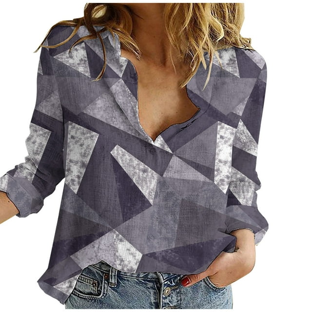Pompotops Mode Blouse Élastique Confortable à Manches Longues Col Rabattu Boutons Décontractée Chemises Liquidation