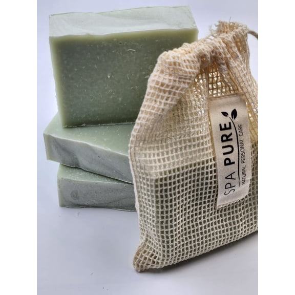 Spa Pure Aromatherapy Luxury Soap, Made with Plant Based Ingredients, Essential Oils, Aloe Vera, All Natural, 4.5 oz Each (Citrus Mint)