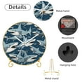 Shark Round Printed Wall Clock with Hooks and Gold Stand, Silent Non