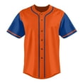 thumbnail image 3 of Baseball Short Sleeve Button Down Team Orange Jersey Baseball Team Sport Uniforms for Men, 3 of 5