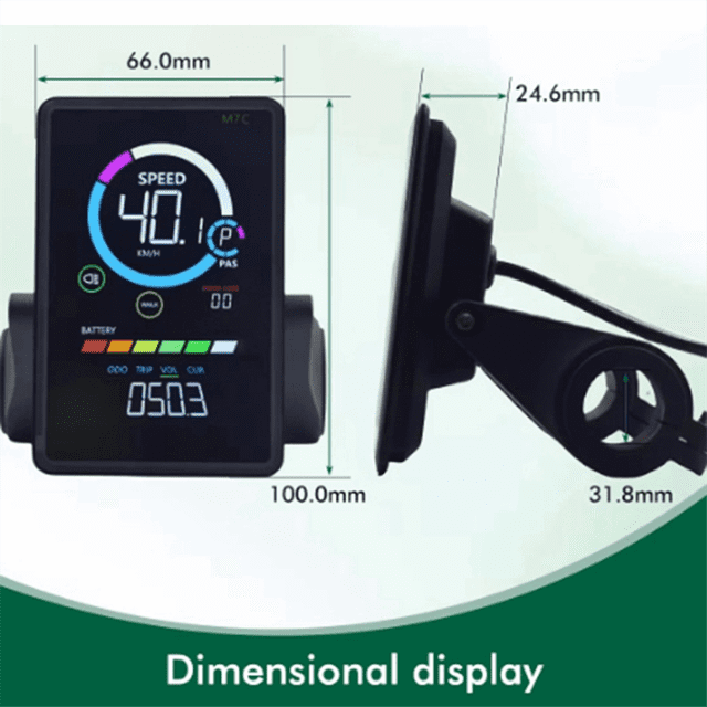 24V-60V M7C-2 E-Bike LCD Colorful Display Meter Waterproof Connection Plug Electric Bicycle Display with USB UART,B