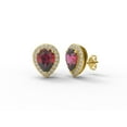 thumbnail image 2 of 4.90 Ct Pear Garnet 925 Sterling Silver Gold Vermeil Solitaire Halo Ring Pendant Earring Set Jewelry, 2 of 5