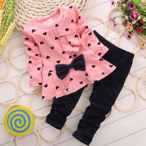 Toddler Kids Baby Girl Floral Clothes T-shirt Tops Dress Pants 2PCS Outfits Set
