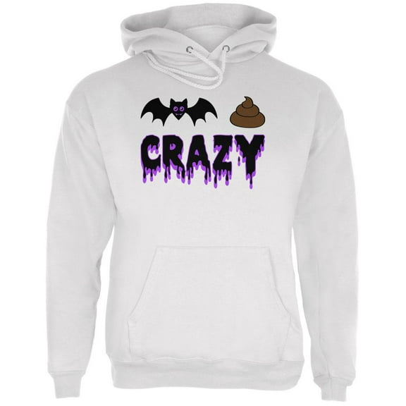 Halloween Bat Poop Crazy Mens Hoodie White SM
