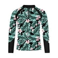 thumbnail image 3 of Haitryli Kids Girls Printed Long Sleeve Swim Top UPF 50 Rash Guard Swimming Shirt Bathing Tops Beach Swimwear Green 16, 3 of 5