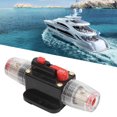 thumbnail image 3 of Reset Circuit Breaker Audio Inline Fuse Holder Protector 12V-48V For Car Audio Sound  RV Home Marine Boat Truck Manual Reset Fuse Inline Breaker, 3 of 8