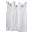 thumbnail image 2 of Hanes Men's Tall Man A-Shirt, White, 5X-Large/Tall (Pack of 3), 2 of 6