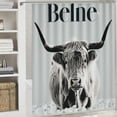 thumbnail image 6 of Orinice Cow Horns Snow Bathroom Decor Set Colorful Luxurious Graphic Print Polyester Fabric Fashion Shower Curtain with Hooks 69x72, 6 of 7