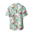 thumbnail image 2 of Wukai Bunny And Rose Men's Casual Short-Sleeve Button Down Shirt - Lightweight Summer Dress Shirt for Daily Wear-XX-Large, 2 of 7