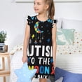thumbnail image 4 of Balery I Love With Autism To The Moon And Back Camisón de princesa para niñas, pijama de algodón con mangas abullonadas, suave y bonito.-XX-Large, 4 of 6