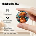 thumbnail image 3 of Glass Refrigerator Magnet 6Pcs Magnetic Fridge Sticker,Decor for Kitchen,Whiteboard,Cabinet,Pop Art Style Dachshund Against Floral Background, 3 of 5