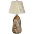 thumbnail image 6 of 360 Lighting Carlton Modern Table Lamps 28" Tall Set of 2 Swirling Brown Faux Marble Ivory Pleated Linen Drum Shade for Bedroom Living Room Nightstand, 6 of 7