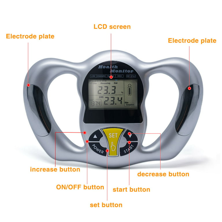 Handheld Body Fat Tester,Portable Body Fat Measurement Device BMI Meter  with LCD Screen,Digital Health Handheld Body Fat Measuring  Instrument,Tracks