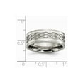 thumbnail image 6 of Titanium 925 Sterling Silver-Inlay Celtic Knot Irish Claddagh Knot Flat 8mm Men's Wedding Band Ring Size 11, 6 of 7