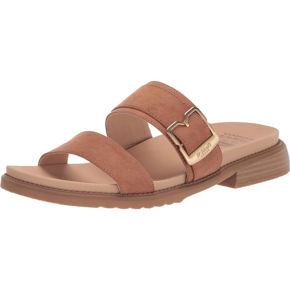 Dr. Scholl's Womens Alyssa Slide Sandal Honey Brown Microfiber 8.5M