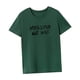 thumbnail image 5 of Camiseta para mujer verano Streetwear cuello redondo camisa para mochilero viaje oficina Verde, 5 of 7