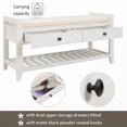 thumbnail image 2 of Spacious Pine Wood Bench for Family - Sliding Drawers & Cushion, 5 Shades, 2 of 19