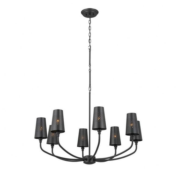 52509BK Kichler Lighting Adeena - 8 Light Chandelier In Traditional Style-24.5 Inches Tall and 36.5 Inches Wide-Black Finish -Traditional