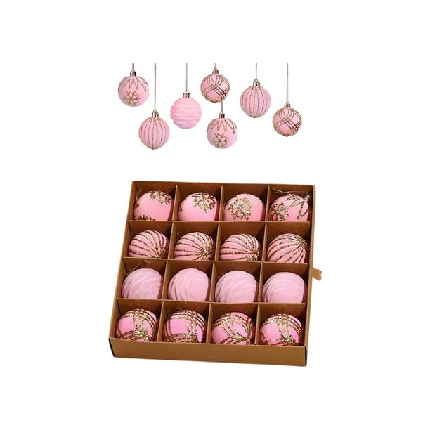 Decoraciones Del Árbol de Navidad un Conjunto de 16 Decoraciones de Navidad, Incluyendo Peluche Bolas de Navidad Y Varios Estilos de Decoraciones Del Árbol de Navidad, También Se Puede Usar para Otras