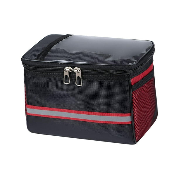 Bolsa delantera para bicicleta, impermeable, fácil de instalar, práctica y duradera. Rojo