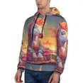 thumbnail image 3 of Naloa Meditating Cute Horse Men's Casual Hooded Collar Drawstring Hoodies Pullover Sweatshirts Casual Long Sleeve Shirts-Large, 3 of 7