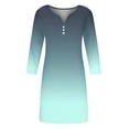 thumbnail image 4 of Robes de Travail pour Femmes Robe Courte à Manches Longues Dégradé Mini Robe Décontractée Ample Fluide Automne P-68 Vert Menthe 3TG, 4 of 5