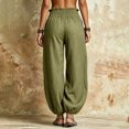 thumbnail image 4 of Womens High Waist Harem Pants Casual Solid Color Loose Fit Baggy Lantern Long Pants with Pockets, 4 of 6