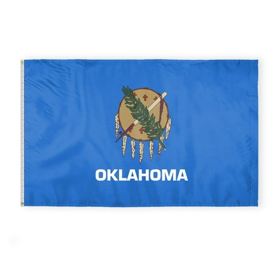 A.G.A.S 5' x 8' Oklahoma State Outdoor Flag, 200D Nylon, Double Sided, Brass Grommets