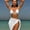 White, variant on Minimalist Solid Waffle Textured 3-in-1 Bikini Set, Adjustable String Bikini With Tie Side Wrap Skirt Tropical Vacation Bathing Suit