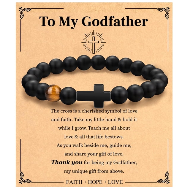 Pulsera Religiosa de Cruz para Hombre, Papá, Padre, Hermano y Padrino