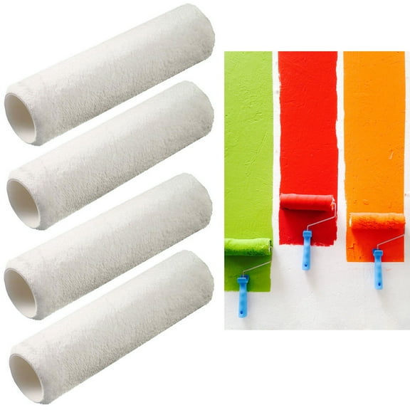 4 Rolls Paint Roller Refills Covers Painting Replacement Rolls Heavy Duty 9" Lot